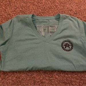 American Fighter Mint Green V-Neck Tee with Chest Logo